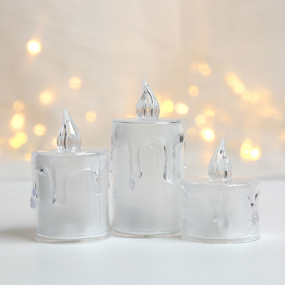 led electronic candle acrylic crystal luminous candle lamp Christmas decorative atmosphere ins mini night light