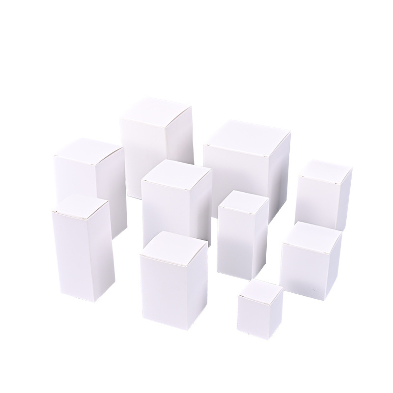 In stock thick small white box wholesale universal cosmetics packaging folding white cardboard box small batch color box custom