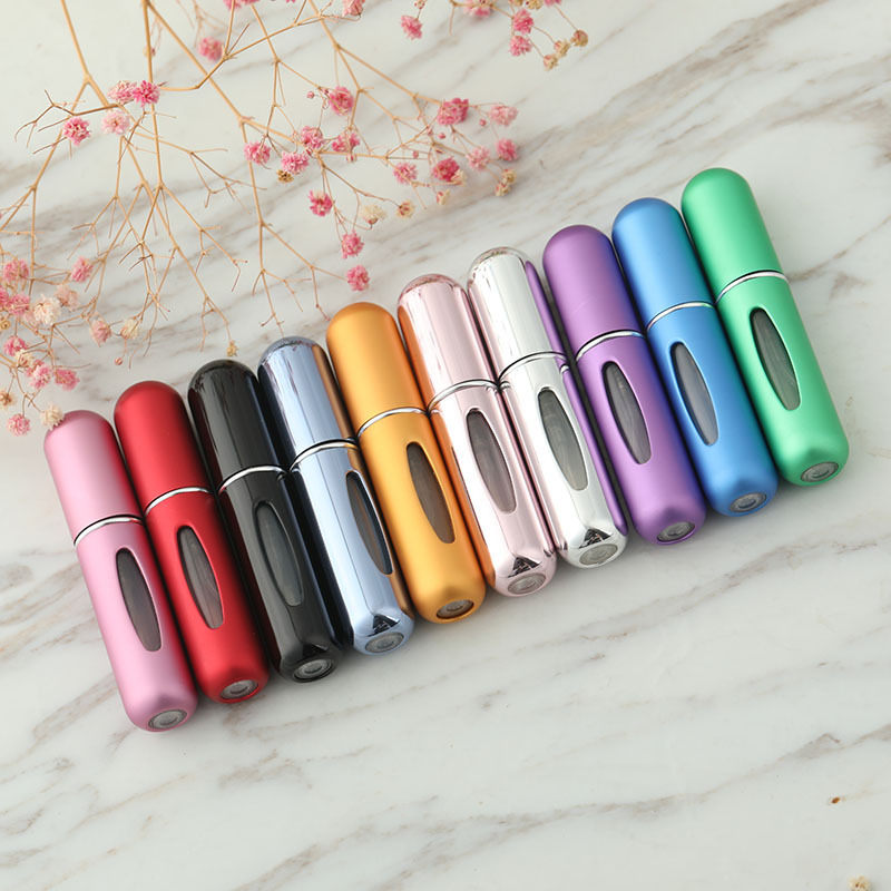 Spot round head perfume bottled 5ml bottom filling mini press spray travel portable travel Self-pumping