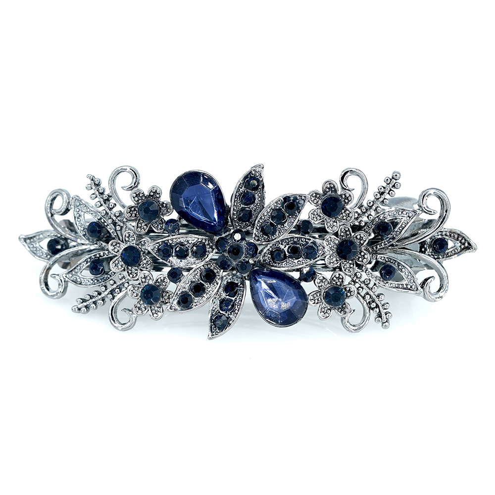 Neue vintage frühling clip strass haarnadel damen haar zubehör kopfschmuck schwarz haarnadel blume pferdeschwanz clip schmuck großhandel_voghion.com