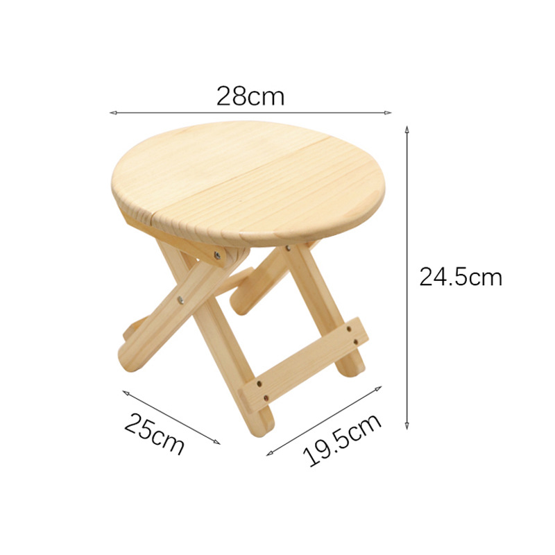 Solid Wood round folding stool living room home shoe stool tiptoe stool outdoor Mazar stool factory direct wholesale