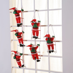 Cross Border Christmas Pendant Window Climbing Ladder Santa Claus Decoration Christmas Doll Climbing Ladder Holiday Party Props