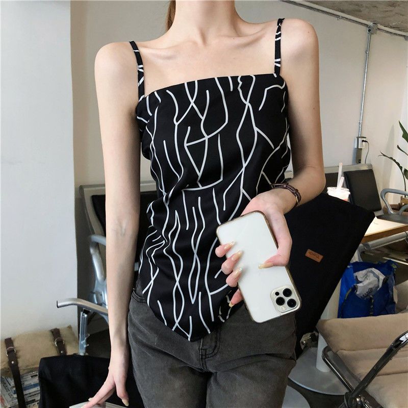 Temperament Casual Lady Vest Women's Summer New Korean Style Retro Bow Strap Suspender Sleeveless Top