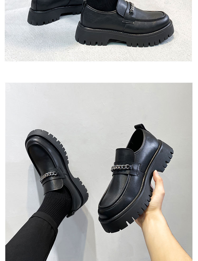 Lefu Shoes Men's 2021 New Thick-soled Leather Shoes British-style Increased Round Toe Slip-on Lazy Shoes 2137-T_voghion.com