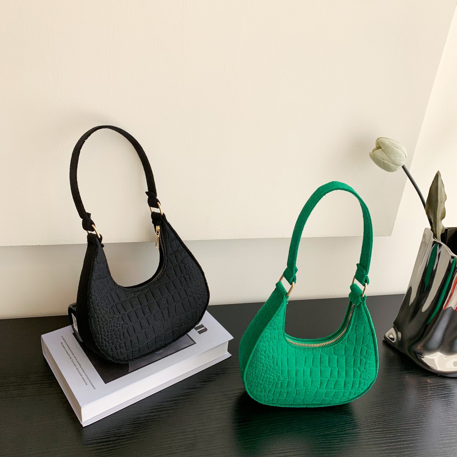 Women's bag wholesale Women's bag 2024 trendy Korean style summer new stone pattern underarm bag casual shoulder handbag