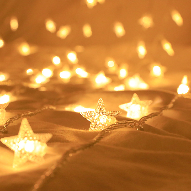 LED Star string lights battery USB colored lights flashing lights room wedding window Christmas lights holiday decoration string lights wholesale