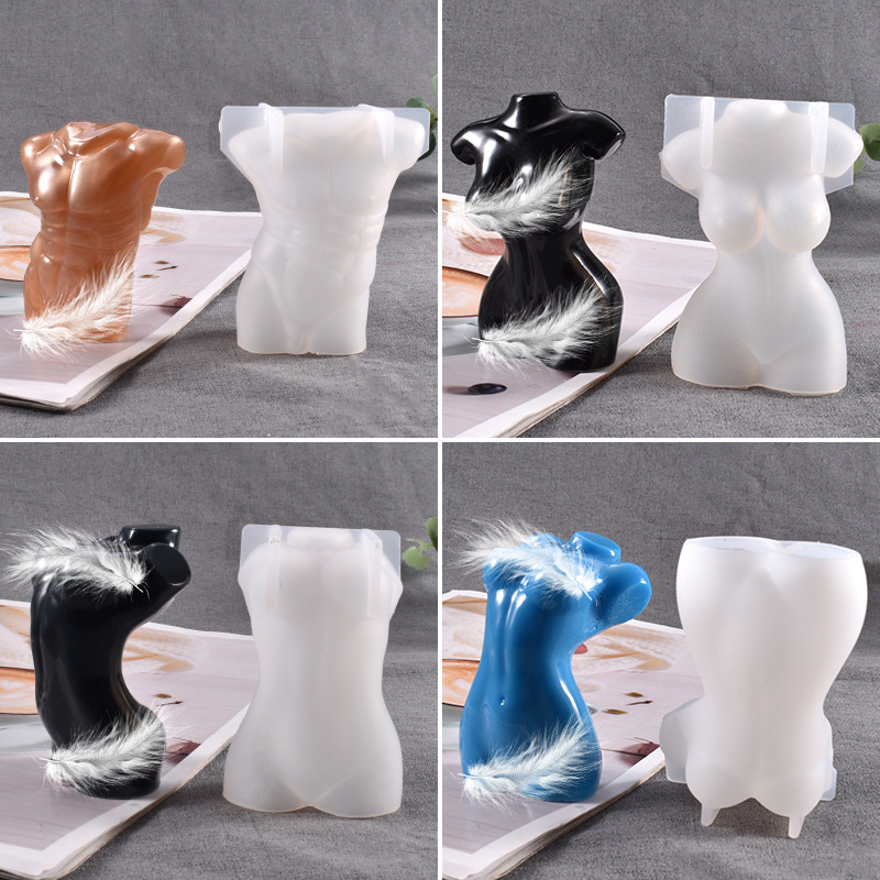 Zongbo diy Crystal Gum Dropping Mould Human Muscle Male Body Slim Female Body Model Set Table Silicone Mould