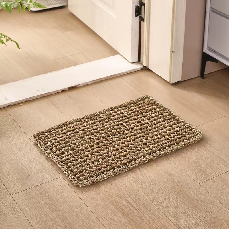 Straw Mat Hand-woven Floor Mat Non-slip Foot Mat Entry Door Courtyard Decorative Mat Plant-woven Climbing Pet Mat