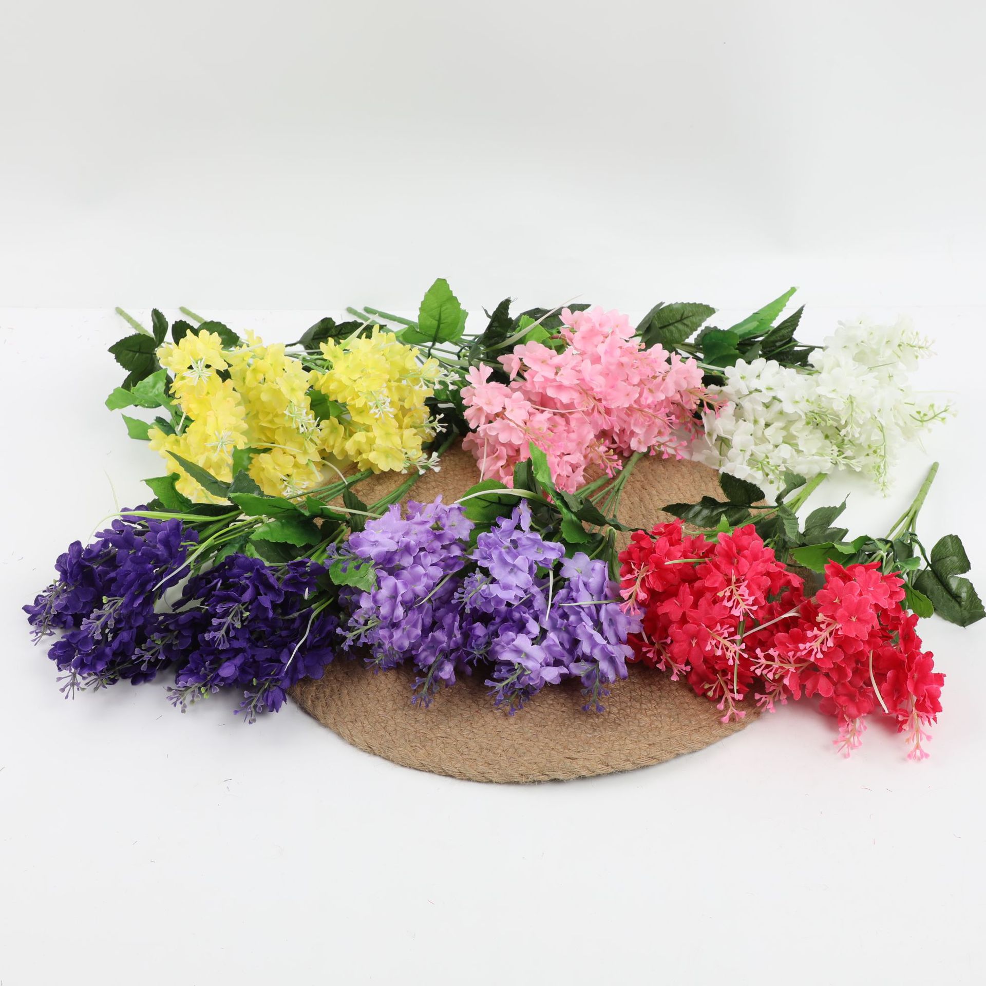 Artificial five-fork Hyacinth lavender fake flower home restaurant display partition flower wedding lead flower wholesale