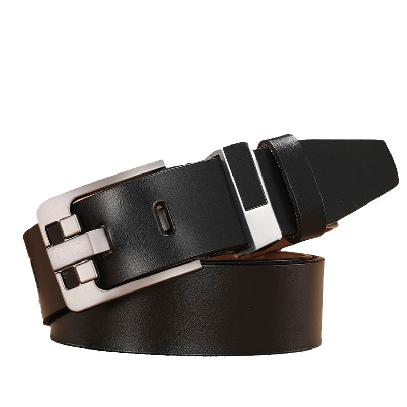 Amazon Foreign Trade Longer Fat Belt Casual Pin Buckle Genuine Leather Youth Belt Men's Full Cowhide Belt