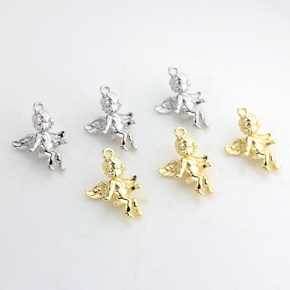 Korean version of three-dimensional alloy Angel small pendant shape pendant accessories diy jewelry earrings accessories material wholesale
