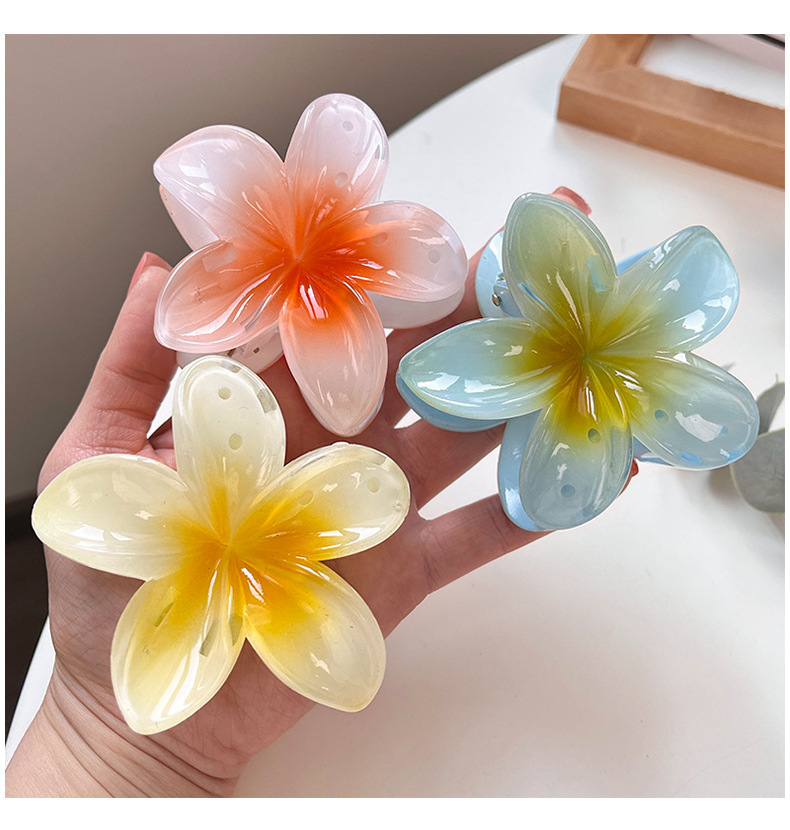 Egg Flower Grab Clip Advanced Gradient Flower Large Grab Clip Hair Accessories Super Fairy Head Disc Hair Headwear Shark Clip_voghion.com