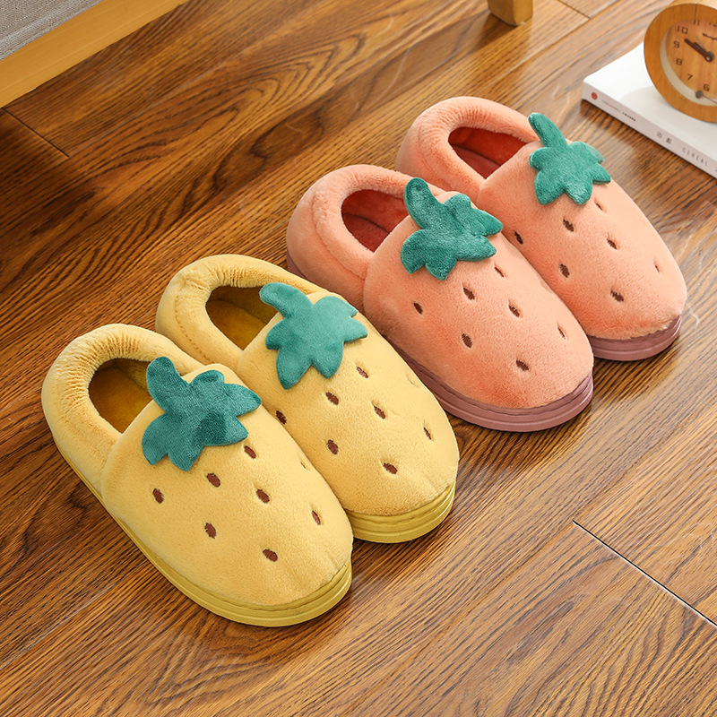 Cotton Slippers Women's Home Autumn and Winter Home Indoor Warm Couple Plush Household Non-Slip Platform Moon Shoes Winter