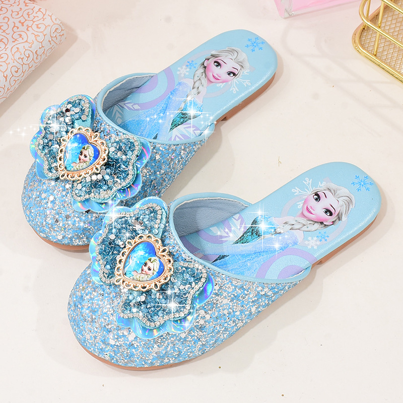 Baby Princess Slippers for Girls - Cute Children's Slippers with Bow - Elsa Inspired Snow White Slippers - Indoor Summer Slippers