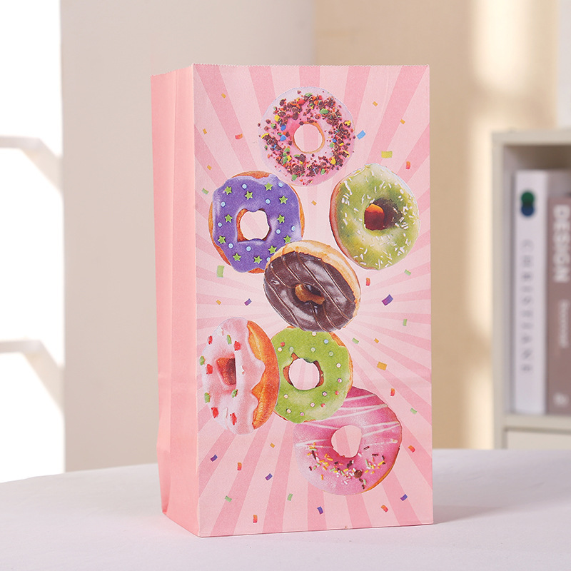 Factory spot cartoon Kraft paper bag with printed stickers party gift bag gift bag candy bag
