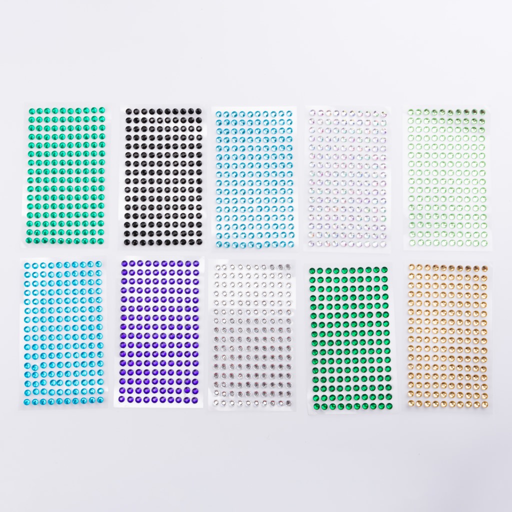 5MM160 rhinestone stickers acrylic gem diamond stickers single adhesive color multi-specification nail rhinestone wholesale