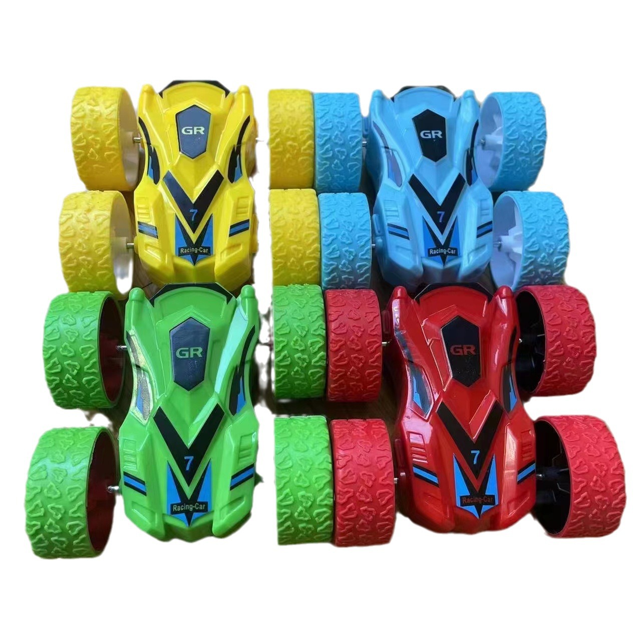 Cross-border children's boys' color box four-wheel drive double-sided off-road dump stunt car swing egg car factory direct supply
