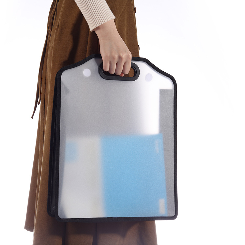 Three-dimensional PP portable widened Oxford cloth file bag transparent edging large capacity portable 8K Tutorial Art bag