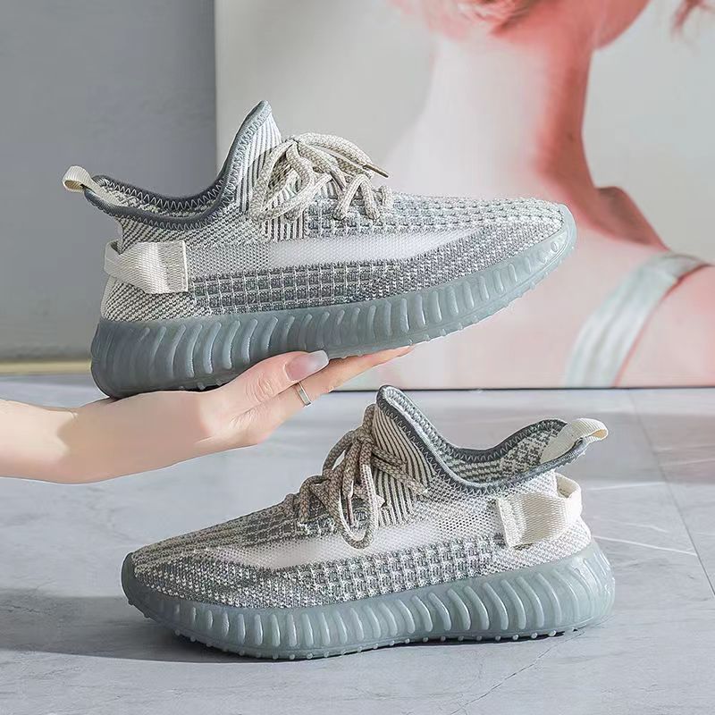 Coconut Shoes Women's Summer 2024 New Style Mesh Shoes Flying Woven Breathable Mesh Women's Shoes Sneakers Casual Running Shoes Trendy Shoes