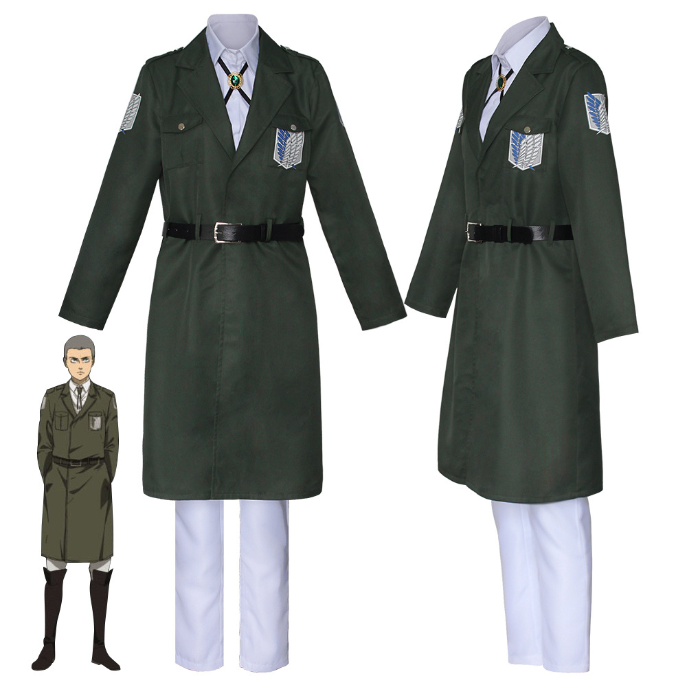 進擊的巨人cos服第四季調查兵團團服全套cosplay服 軍綠色大衣