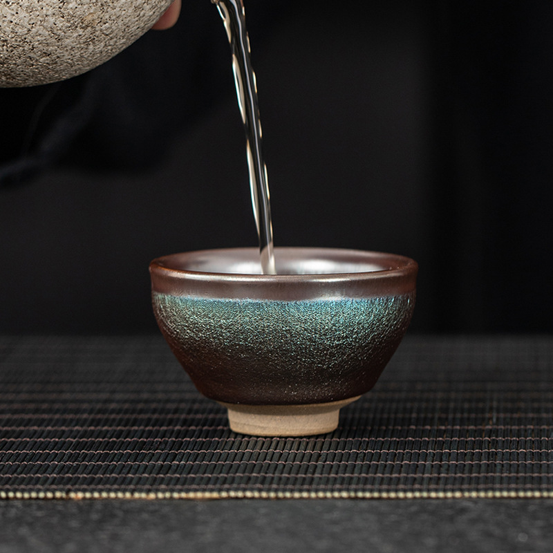 Jianyang Jianzhan Kiln Change Kung Fu Tea Set Master Cup Iron Colored Gold Six-color Cup Tea Cup High-end Gift Box