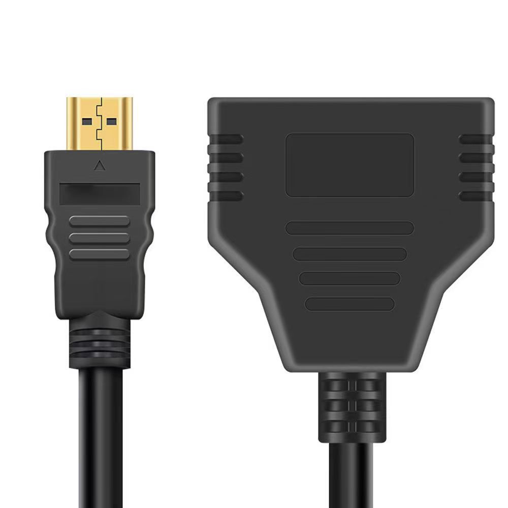 金メッキインターフェースhdmi一分二線1/2ハイビジョン変換線hdmi3d 1.4版公転双母変換器