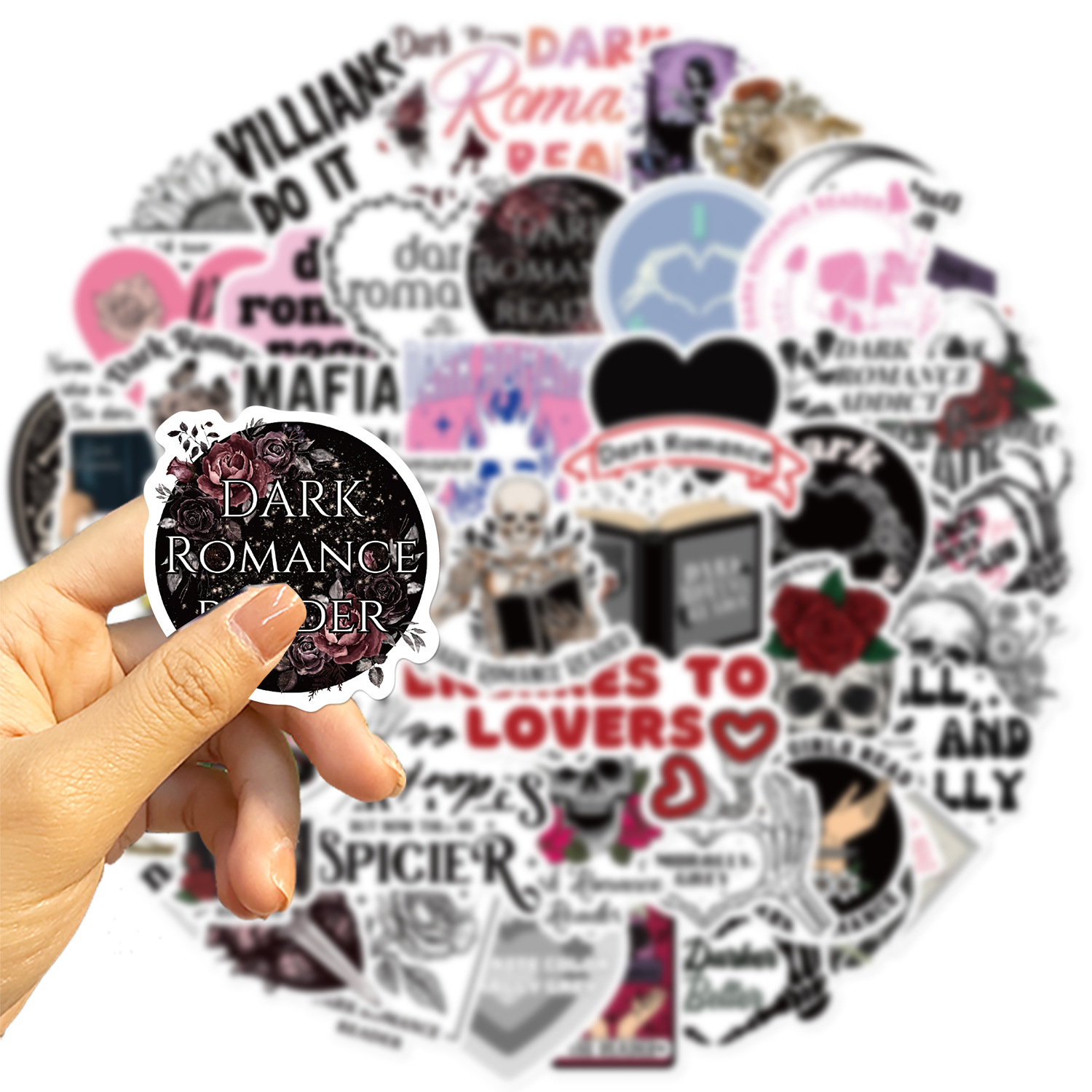 50 pieces of dark romantic readers graffiti stickers guitar notebook luggage DIY waterproof stickers cross-border