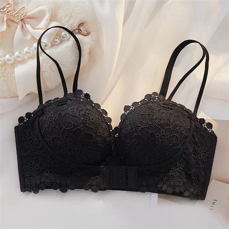 Small chest gathered underwear women's upper support without steel ring bra beautiful back bra New Accessory breast adjustable bra set