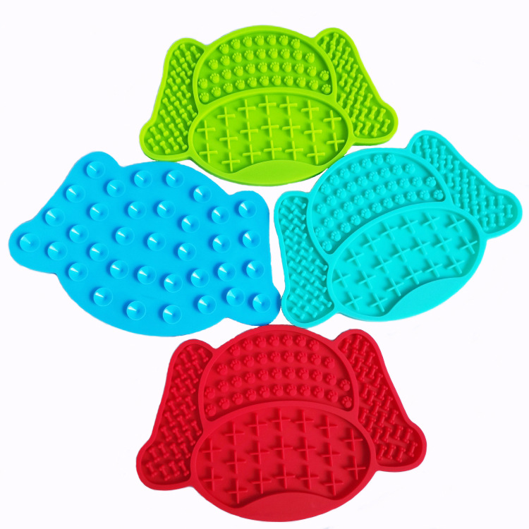 Silicone dog head pet licking pad silicone Slow Food pad dog bath distraction licking pad silicone slow food plate anti-choke anti-overflow