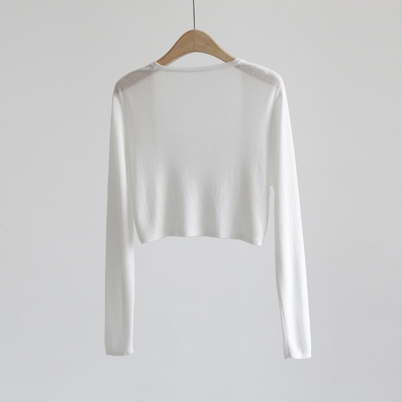 Sunscreen Knitted Cardigan Women's Thin Jacket Ice Silk Overshirt Shawl Air-conditioning Shirt Summer Skirt with Suspender