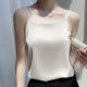 Silk Silk 2024 spring/summer women's new short slim-fit off-neck sleeveless temperament inner top camisole