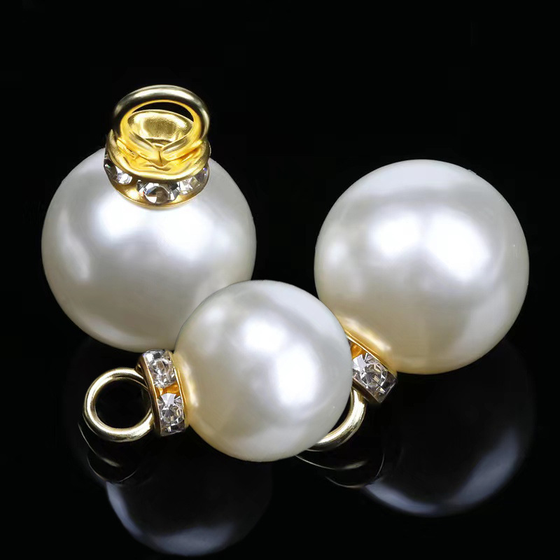 Bright Diamond candy box DIY accessories with hole creamy-white simulation plastic pearl pendant necklace pendant jewelry