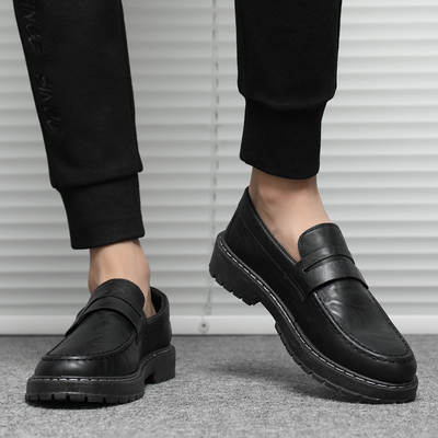 Summer British small leather shoes men's one-foot slip-on loafers loafers youth leisure work cross-border generation men's shoes