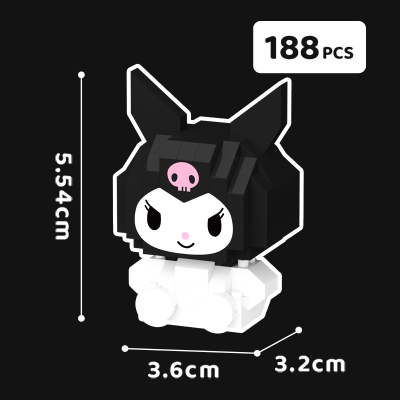 Mini Cartoon building blocks girls' toy micro particles assembled children's puzzle compatible with Lego Sanrio ornaments wholesale