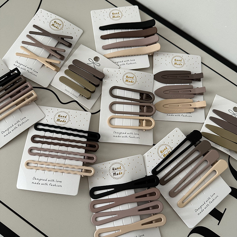 Curry Farbe Haarnadel Kombination Retro Elegante Gebrochen Haar Pony Clip Entenschnabel Clip Haar Zubehör Textur Haarnadel Frauen Hohe Sinn_voghion.com