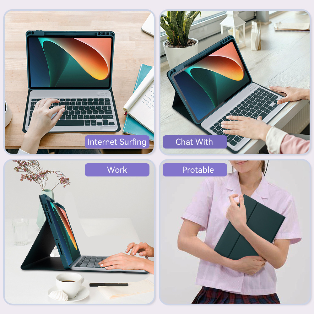 Suitable for millet tablet 7/6/5 Pro Bluetooth keyboard and mouse protective cover with pen slot MiPad6 11 inch leather cover