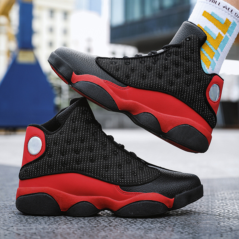 AJ13 basketball shoes men's casual plus size 47 sneaker high-top running shoes for students Middle and big Children Practical training sneakers