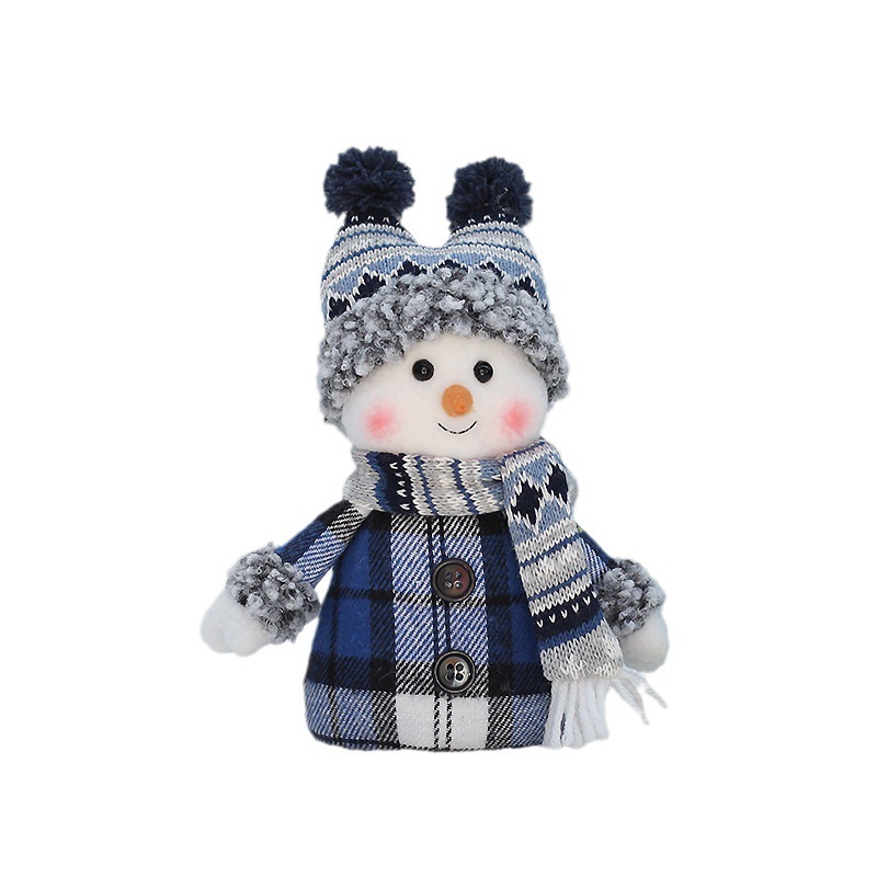 Weihnachten Blau Serie schneemann stoff puppe Lei Feng hut ski puppe Weihnachten puppe fenster dekoration_voghion.com