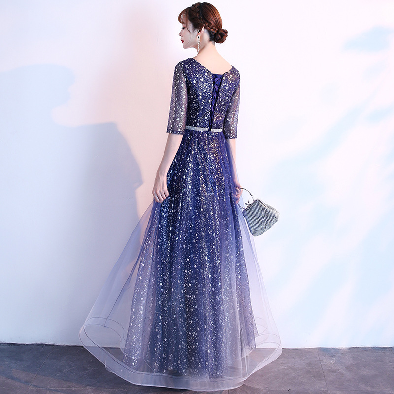 Star Evening Dress Women's Banquet 2022 New Spring Elegant Host Fairy Performance Adult Chorus Dress