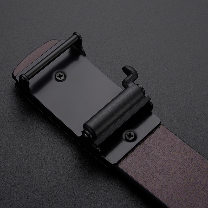 Belt men's classic automatic buckle men's belt pu belt body smooth buckle business belt wholesale men's belt new