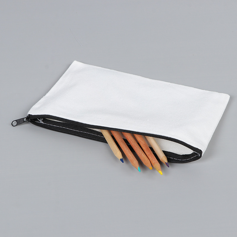 Cross-border wholesale canvas pencil case creative painting printing LOGO zipper storage bag student stationery cosmetics clutch