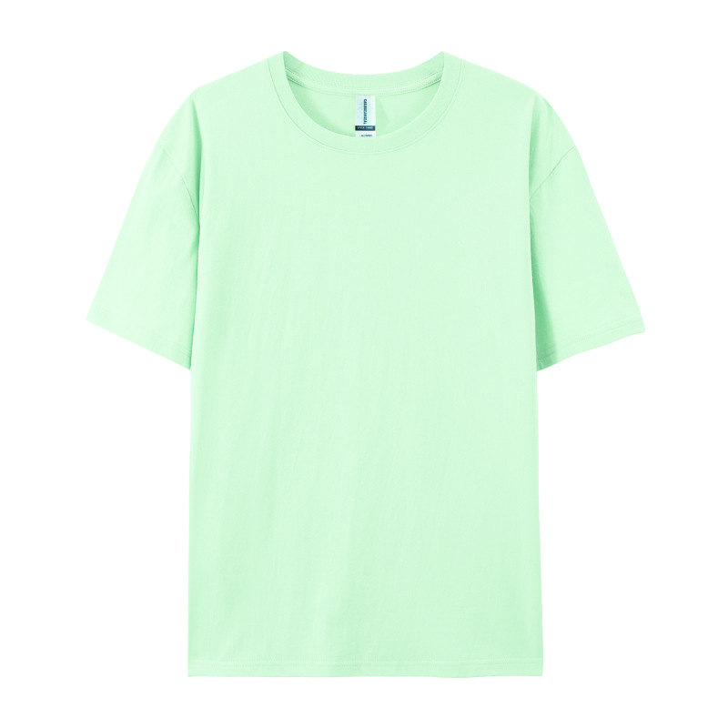 Guangzhou Cang 180g Cotton Side Seam Short Sleeve Crewneck Men's T-Shirt Trendy Men's Backing Shirt Custom Print