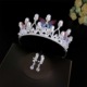 G-016 silver crown with beaded + earring clip