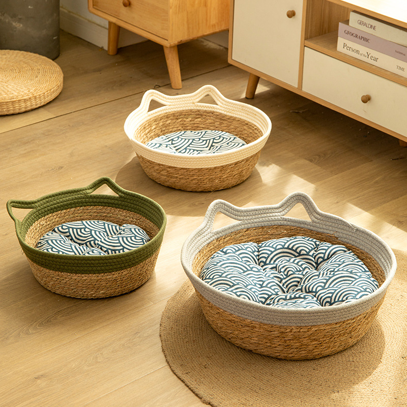 Qiao Bear Cat Nest Summer Cool Nest Summer Four Seasons Universal Cat Scratching Board Nest Outdoor Nest Pet Cat Supplies Mat