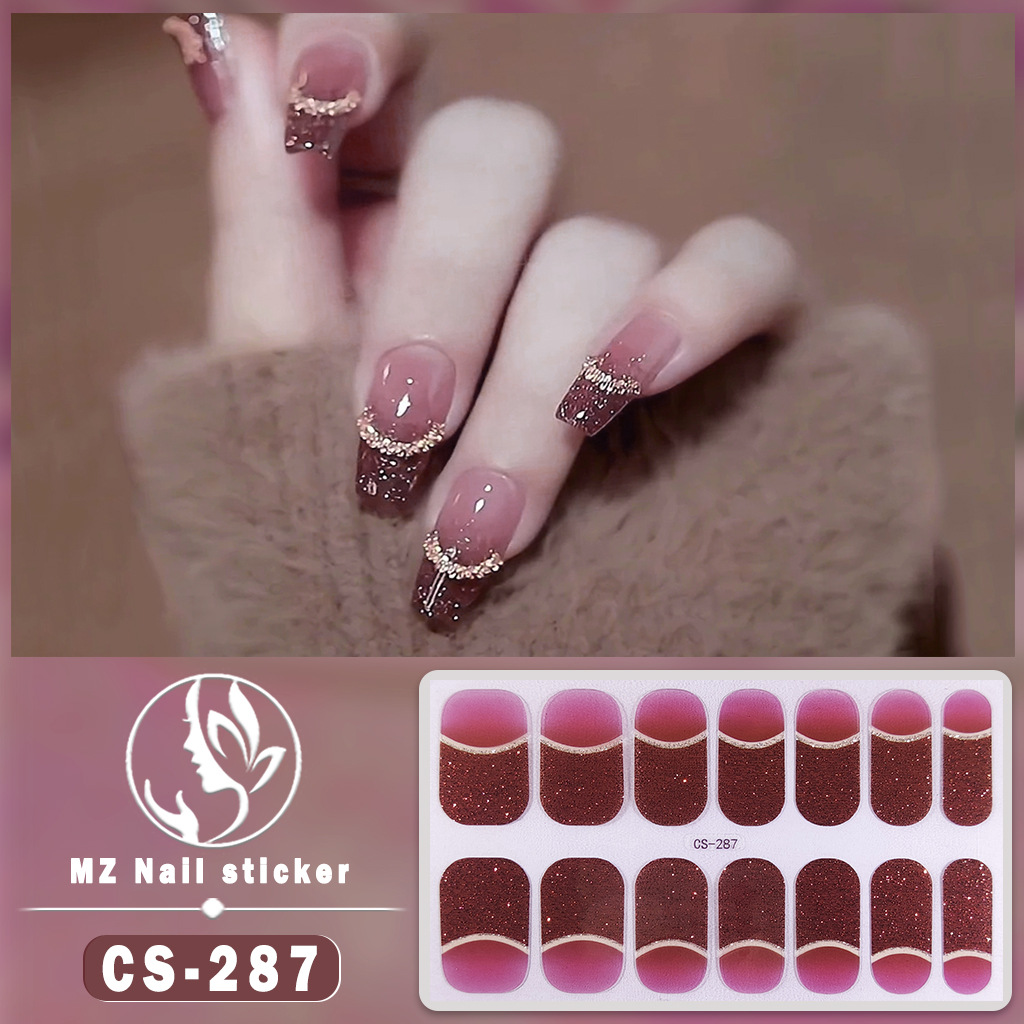 Rabbit New Year's baking-free gel nail stickers waterproof long-lasting 3D nail stickers patch female Nail Polish film film