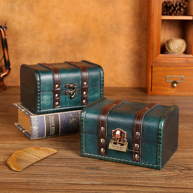 Vintage Packaging Wooden Box Necklace Earrings Jewelry Box Durable Collection Gift Box Photography Props Storage Wooden Box