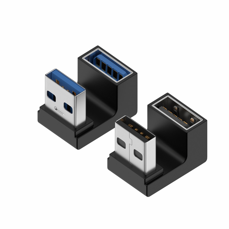 USB 3.0 アダプタ USB 3.0 メス - オス延長下向きベンドコンバータオス - メスアダプタミドルベンド|undefined