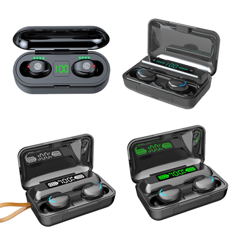 F9 new private model cross-border e-commerce binaural digital display tws with charging treasure function 5.1 Bluetooth headset factory wholesale