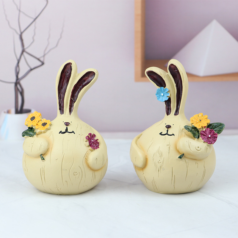 Cute Home Decorations Ornaments Size Garlic Rabbit Living Room Desktop Small Ornaments Resin Craft Home Furnishings