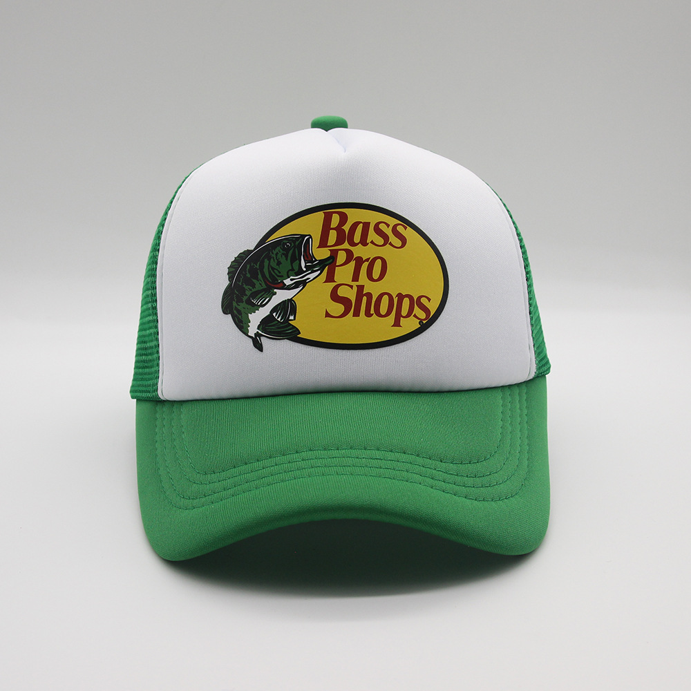 亞馬遜Bass pro shops印花網帽夏季戶外遮陽休閒鴨舌帽卡車司機帽